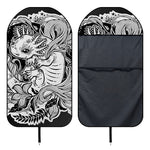 Black And White Axolotl Print Waterproof Car Seat Cover