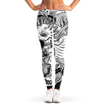 Black And White Axolotl Print Women's Leggings