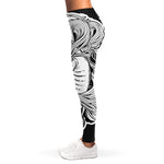 Black And White Axolotl Print Women's Leggings