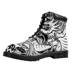 Black And White Axolotl Print Work Boots