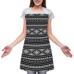 Black And White Aztec Ethnic Print Adjustable Apron