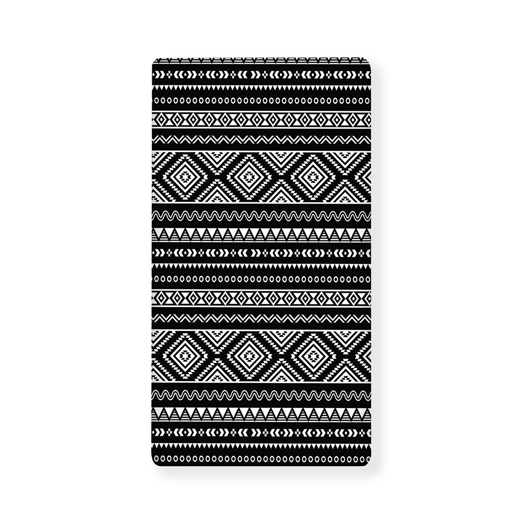 Black And White Aztec Ethnic Print Baby Crib Sheet