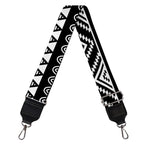 Black And White Aztec Ethnic Print Bag Strap
