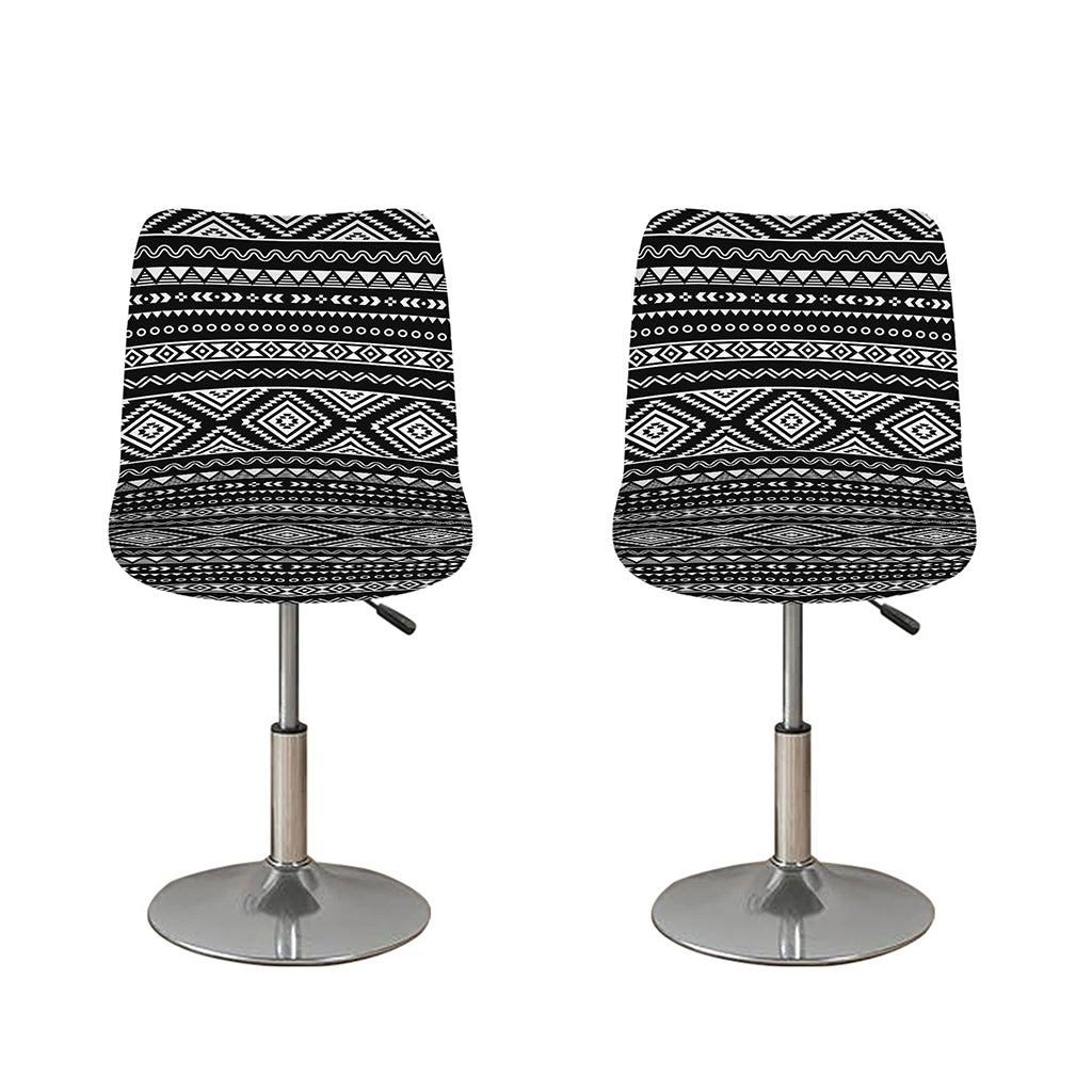 Black And White Aztec Ethnic Print Bar Stool Covers