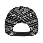 Black And White Aztec Ethnic Print Baseball Cap