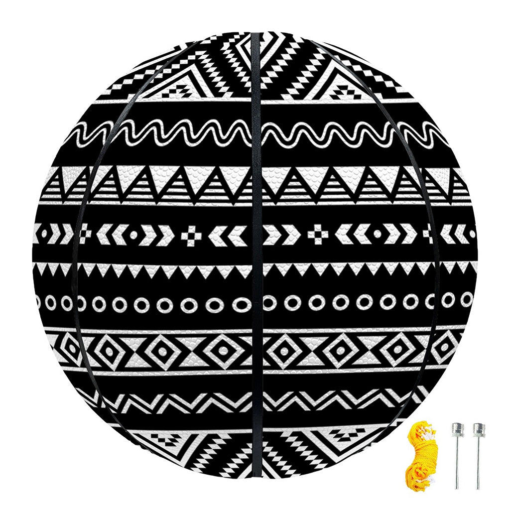 Black And White Aztec Ethnic Print Basketball