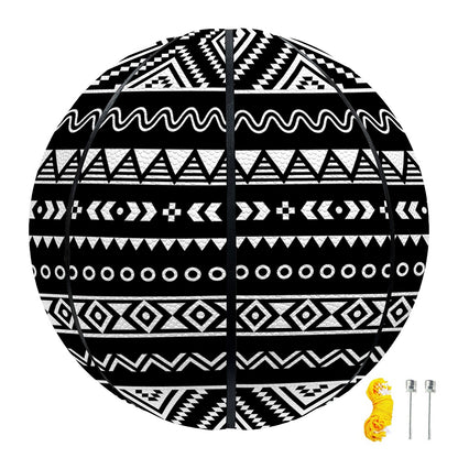 Black And White Aztec Ethnic Print Basketball