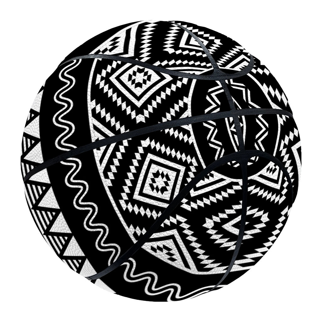 Black And White Aztec Ethnic Print Basketball