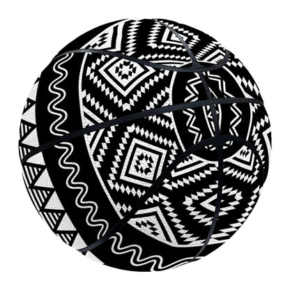 Black And White Aztec Ethnic Print Basketball
