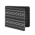Black And White Aztec Ethnic Print Bifold Wallet