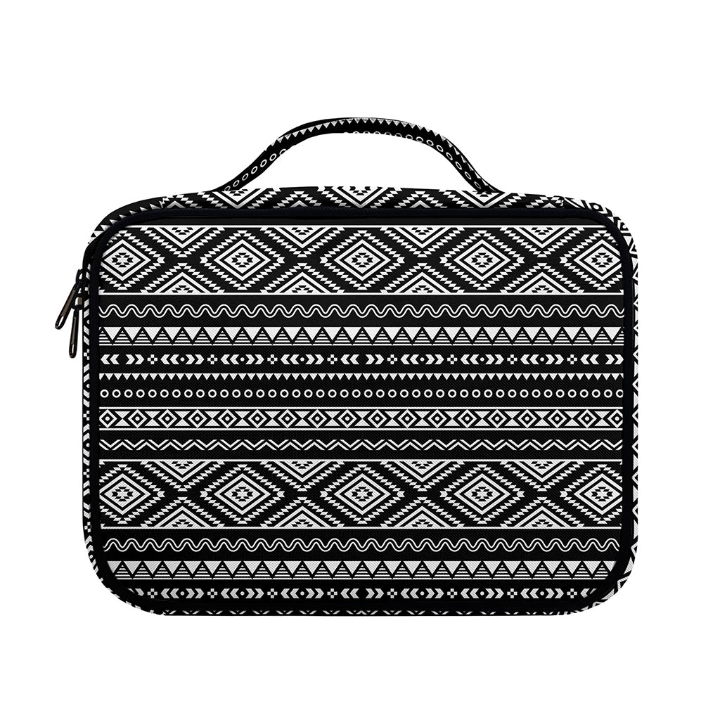 Black And White Aztec Ethnic Print Briefcase Bible Bag