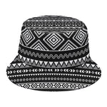 Black And White Aztec Ethnic Print Bucket Hat