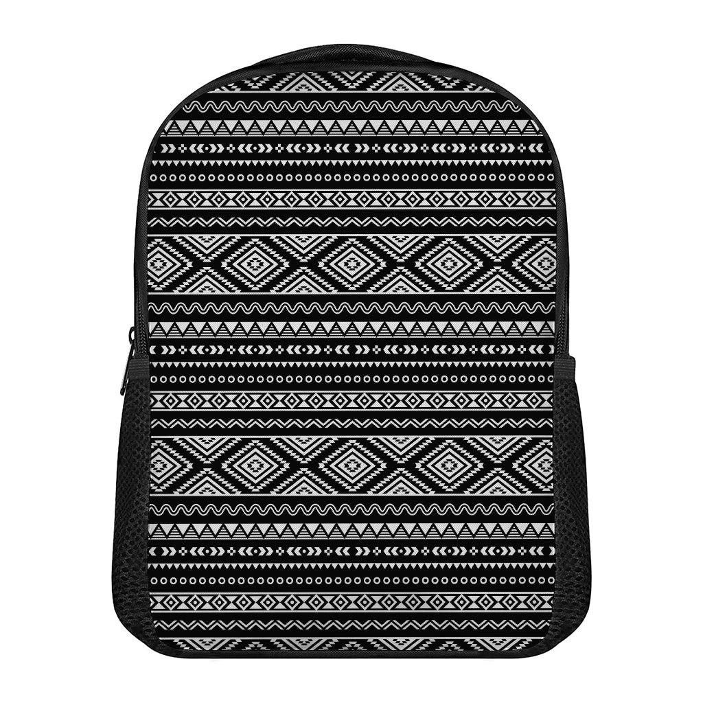 Black And White Aztec Ethnic Print Casual Backpack