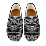 Black And White Aztec Ethnic Print Casual Shoes