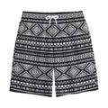 Black And White Aztec Ethnic Print Cotton Shorts