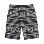 Black And White Aztec Ethnic Print Cotton Shorts