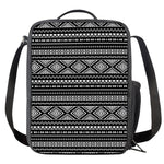 Black And White Aztec Ethnic Print Crossbody Lunch Bag