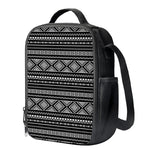 Black And White Aztec Ethnic Print Crossbody Lunch Bag