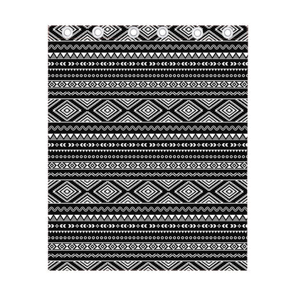 Black And White Aztec Ethnic Print Curtain