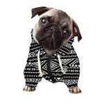 Black And White Aztec Ethnic Print Dog Zip Up Hoodie