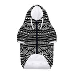 Black And White Aztec Ethnic Print Dog Zip Up Hoodie