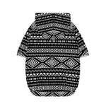 Black And White Aztec Ethnic Print Dog Zip Up Hoodie