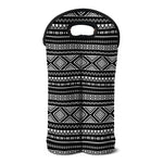 Black And White Aztec Ethnic Print Double Neoprene Wine Tote
