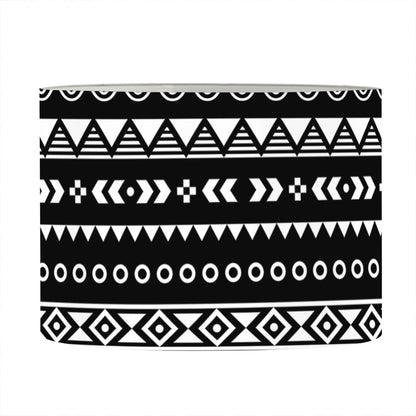 Black And White Aztec Ethnic Print Drum Lamp Shade