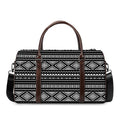 Black And White Aztec Ethnic Print Duffel Bag