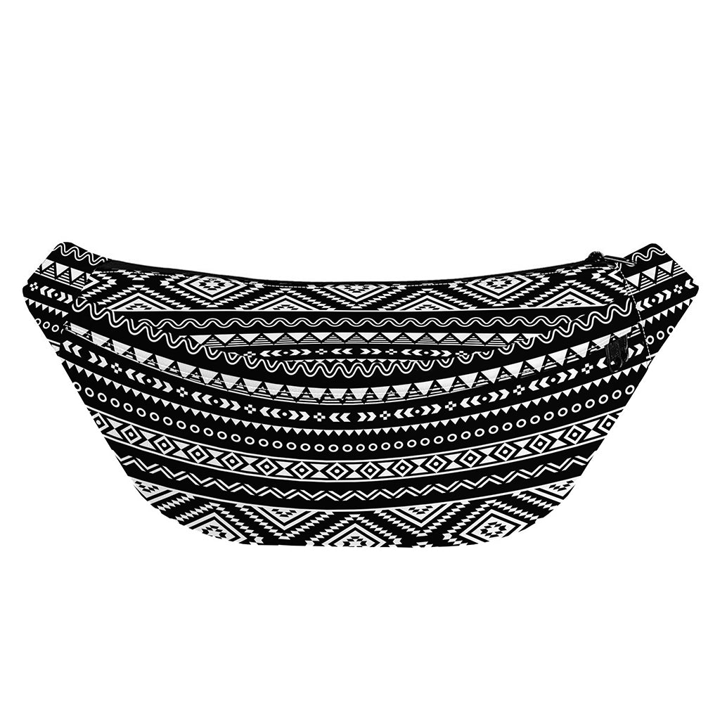 Black And White Aztec Ethnic Print Fanny Pack