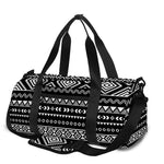 Black And White Aztec Ethnic Print Gym Bag