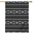 Black And White Aztec Ethnic Print House Flag