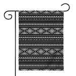 Black And White Aztec Ethnic Print House Flag