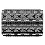 Black And White Aztec Ethnic Print Indoor Door Mat