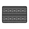 Black And White Aztec Ethnic Print Kitchen Mat
