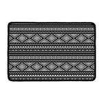 Black And White Aztec Ethnic Print Kitchen Mat