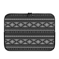 Black And White Aztec Ethnic Print Laptop Sleeve