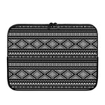 Black And White Aztec Ethnic Print Laptop Sleeve