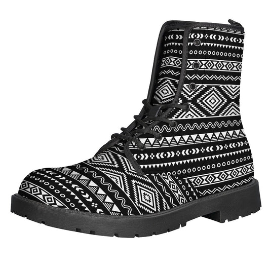 Black And White Aztec Ethnic Print Backpack