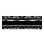 Black And White Aztec Ethnic Print Long Kitchen Mat