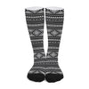 Black And White Aztec Ethnic Print Long Socks