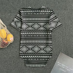 Black And White Aztec Ethnic Print Men's Bodysuit