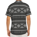 Black And White Aztec Ethnic Print Men's Deep V-Neck Shirt