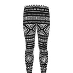 Black And White Aztec Ethnic Print Men's leggings