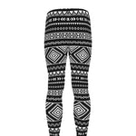 Black And White Aztec Ethnic Print Men's leggings