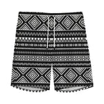 Black And White Aztec Ethnic Print Men's Sports Shorts