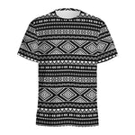 Black And White Aztec Ethnic Print Men's Sports T-Shirt