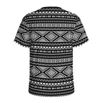 Black And White Aztec Ethnic Print Men's Sports T-Shirt