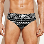 Black And White Aztec Ethnic Print Men's Swim Briefs