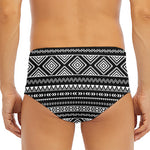 Black And White Aztec Ethnic Print Men's Triangle Swim Briefs
